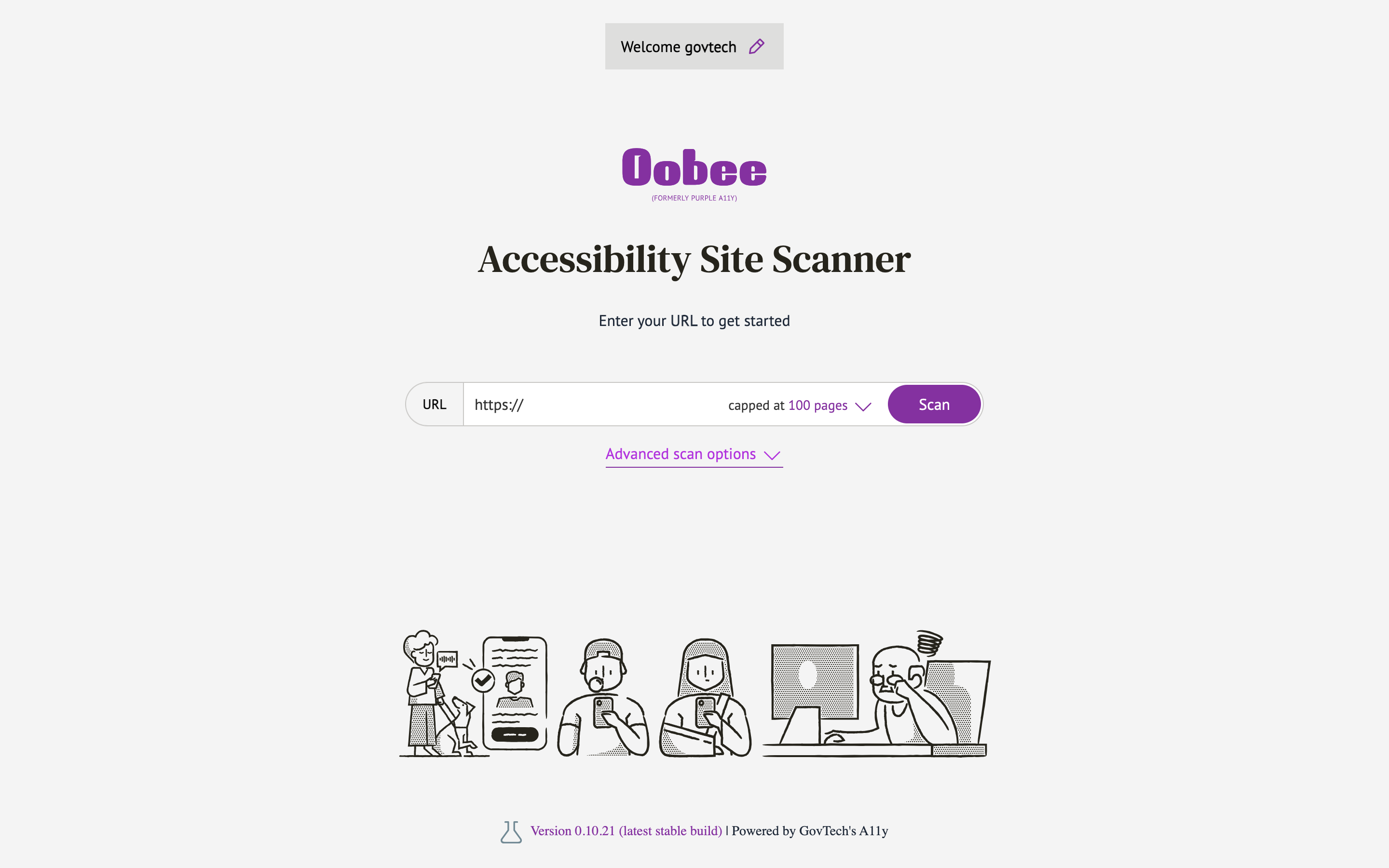 Oobee home screen
